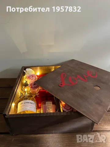 Подаръчна щайга/кутия за Свети Валентин, снимка 4 - Други - 48968296