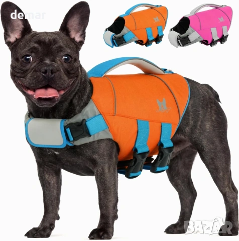 IECOii спасителна жилетка за кучета, висока плаваемост, оранжева M ; S