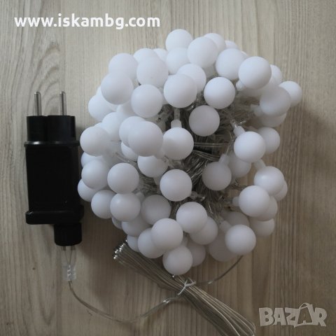 LED лампички за декорация с топки, 10метра, 100 LEDS бели - код 3280, снимка 8 - Декорация за дома - 34511084