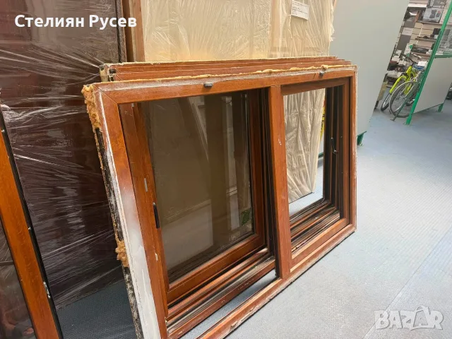 200822 ПВЦ PVC дограма прозорец 120/180см кафяво дъб  - цена 3 бр по 190 евро d+ -по един отваряем ,, снимка 3 - Дограми - 55739904