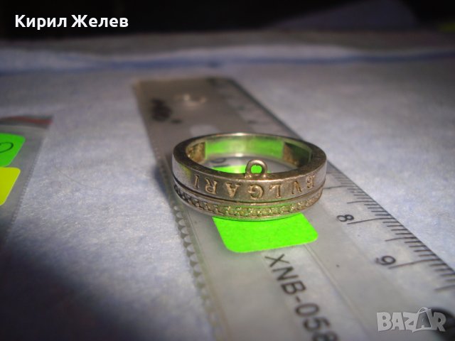 BVLGARI МАРКОВ СРЕБЪРЕН СКЪПОЦЕНЕН ПРЪСТЕН МАТИРАНО СРЕБРО 925 БУЛГАРИ с ФАСЕТИРАНИ ЦИРКОНИ 28720, снимка 10 - Пръстени - 37300350