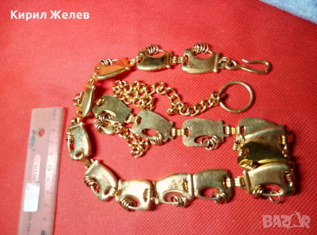 ПРЕКРАСНО СТИЛНО ДЕКОРАТИВНО ПОЗЛАТЕНО ФЕШЪН АРТ ДАМСКО КОЛАНЧЕ от БЛАГОРОДНА СТОМАНА 47376