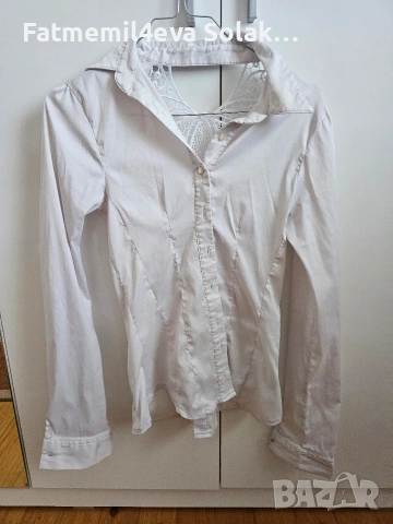 сет дамска вталена риза с красив гръб,ирозов панталон с ниска талия. размер xs,s, снимка 5 - Панталони - 53110155