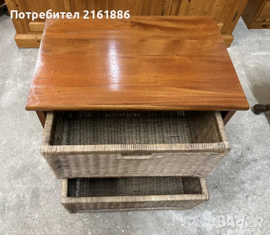 Скрин с две ратанови чекмеджета, снимка 2 - Скринове - 56522414