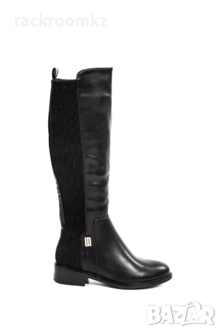РАЗПРОДАЖБА! -50% на дамски ботуши с ластик в черен цвят модел: 0-290 black, снимка 4 - Дамски ботуши - 52943354