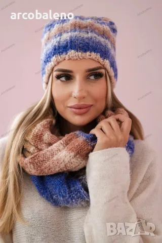 Дамски зимен комплект шапка и шал Zuzanna, 6цвята , снимка 5 - Шапки - 47811852