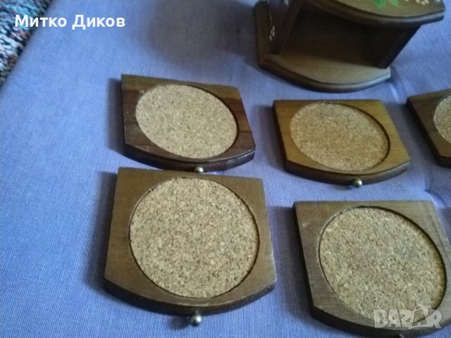 Кутия дървена ръчна изработка с 6 поставки за чаши Н-76мм размер 115х90мм, снимка 10 - Чаши - 42599382