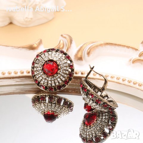 Комплект обици и пръстен антично злато, снимка 6 - Бижутерийни комплекти - 31857666