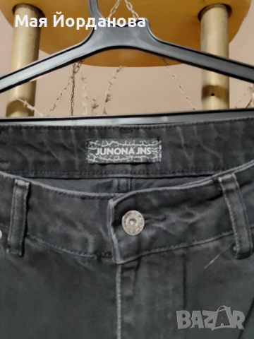 Черна, дънкова пола  JUNONA JNS размерМ,гарнирана с тюл. Цена 63 лв., снимка 4 - Поли - 44650352