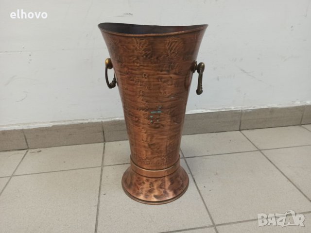Медна ваза, кана, поставка, снимка 2 - Антикварни и старинни предмети - 32090822