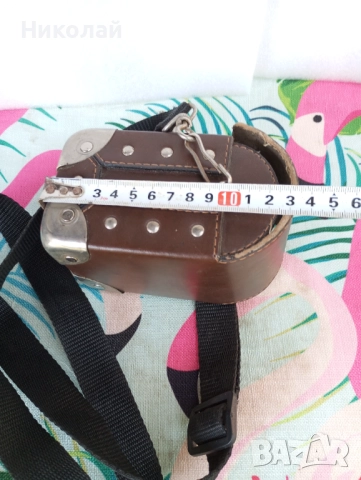 Кожена чанта с метален обков, снимка 4 - Чанти - 51652814