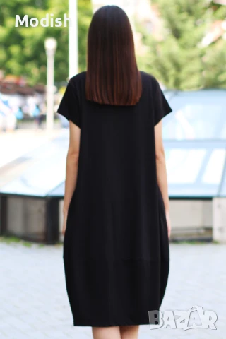 Дълга памучна едноцветна рокля 7045, снимка 4 - Рокли - 50696007