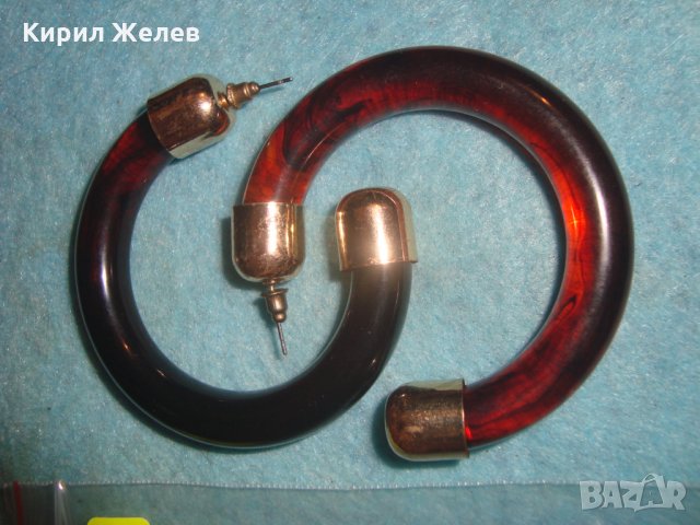 СТАРИ ВИНТИДЖ КАТАЛИНЕНИ ЗЛАТИСТИ АРТ ОБЕЦИ 25559, снимка 4 - Обеци - 35653948