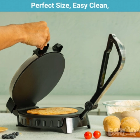 Преса за тортили и чапати 1200W  – автентични мексикански и индийски вкусове у дома за секунди!, снимка 2 - Друга електроника - 52062626