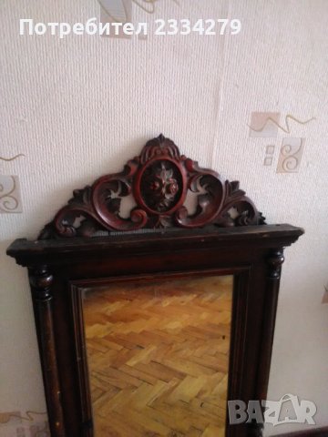 Огледало в стара дървена масивна рамка в орнаменти , снимка 6 - Антикварни и старинни предмети - 40177179