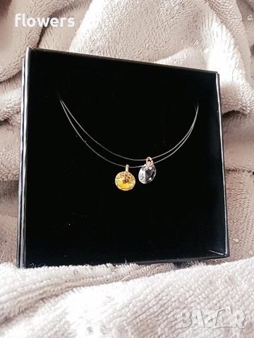 Колие на корда с кристал, снимка 3 - Колиета, медальони, синджири - 53946678