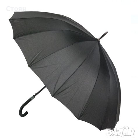 Чадър бастун за дъжд автоматичен черен 93 см, снимка 3 - Други - 42878157