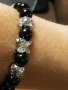 Дамска Гривна от 10 мм Натурален Черен Турмалин и Неръждаема Стомана, Ръчна изработка Стреч, снимка 3