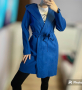Тънко палто с качулка тъмно синьо 