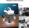 Нова Зареждаща стойка за Meta Quest 3S 3 2 Pro с LED RGB VR док станция, снимка 3