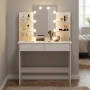 Козметична тоалетка с огледало и LED осветление, ModernHome, 3 нюанса светлина, 90x40x135см, снимка 3