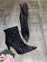 Разкошни официални  боти с камъни диаманти блестящи цирконий , снимка 1 - Дамски обувки на ток - 42814266