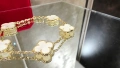 Van Cleef & Arpels VCA 5 Motifs Gold Mother of Pearl Vintage Alhambra Дамска Гривна, снимка 2
