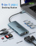 Acer USB C хъб с 4k HDMI, 9-в-1 USB C към Ethernet адаптер, 5Gbps USB-A 3.1 докинг станция, PD 100W, снимка 2