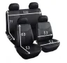 Универсални калъфи за предни и задни седалки на автомобил, Тaxi делима задна седалка, 8ч., Черно, снимка 2
