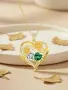 Колие Double Birthstone със Слънчогледи, сърце-подвес и надпис „You Are My Sunshine“, снимка 3