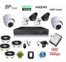 Пълен пакет - 320gb HDD + Dvr + 4 камери 3мр 720р матрица SONY CCD Комплект за видеонаблюдение