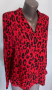 Дизайнерска риза в животински принт в червено Amisu / голям размер , снимка 3
