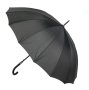 Чадър бастун за дъжд автоматичен черен 93 см, снимка 3