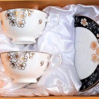 Костен порцелан чаши за двама за кафе, чай или капучино, снимка 10 - Романтични подаръци - 27726381
