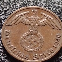 Две монети 1 райхспфенинг 1940г. Трети райх с СХВАСТИКА редки за КОЛЕКЦИЯ 3682, снимка 5 - Нумизматика и бонистика - 40637877