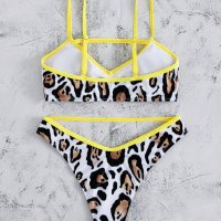 Леопардов бански принт жълт, снимка 3 - Бански костюми - 35240784