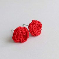 Комплект пръстен и обеци с плетени розички , снимка 3 - Подаръци за жени - 31170635