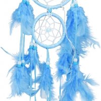 Нов ловец на сънища с цветни пера за окачен декор Занаятчийски подарък, снимка 1 - Декорация за дома - 33772683