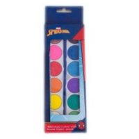 водни боички Спайдермен 12 цвята и четка 21x10x1,5, снимка 1 - Рисуване и оцветяване - 44449231