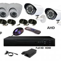 AHD комплект - AHD 4ch DVR + 4 AHD 720P 3MP камери Sony CCD + кабели, снимка 1 - Комплекти за видеонаблюдение - 30616216