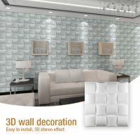 3D PVC панел за стена или таван, Иновативен,50x50 см, Бял, снимка 4 - Пана - 34485342