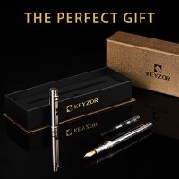 Нова стилна писалка с класически дизайн 24K позлатен фин писец и кутия, снимка 5 - Други - 40426907
