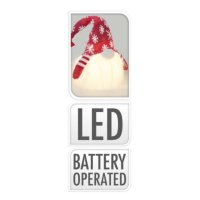 Светещ LED коледен гном - в сиво и червено! Все още наличен!, снимка 1 - Декорация за дома - 42636012