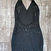 Черна бандажна къса рокля с камъни сваровски-Swarovski Crystal, снимка 10 - Рокли - 26748945