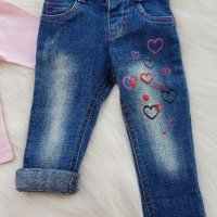 Дънки и блуза за новородено момиченце, снимка 9 - Панталони и долнища за бебе - 29558243