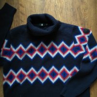 g-star javdi diamond jacquard turtle knit - страхотен мъжки пуловер ЛАМСКА ВЪЛНА, снимка 7 - Пуловери - 39545647