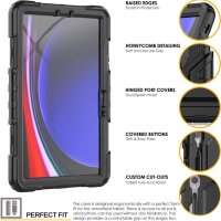 TECHGEAR UTILITY калъф за Samsung Galaxy Tab S9 FE 10.9", удароустойчив, с държач за S-Pen, черен, снимка 4 - Калъфи, кейсове - 44435654