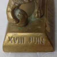 Ватерло лъв, преспапие, месинг бронз метал статуетка фигура , снимка 3 - Статуетки - 42416445