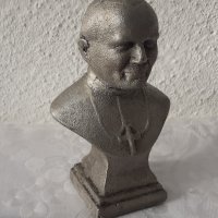 Йоан Павел II, папа бюст метал, снимка 1 - Декорация за дома - 39209922