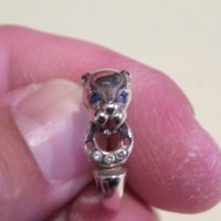  стар сребърен пръстен с животинче и камъни - красота за твоята ръка, снимка 4 - Пръстени - 36844356